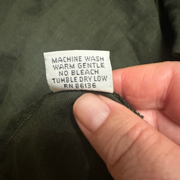 Bryn WALKER Womens Linen Jacket Size Large Hunter Green Open Draped Collar - Picture 15 of 16